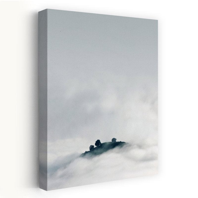 Perdus dans la brume, paysage contemporain abstrait, art naturel, H 48 po x l 32 po
