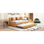 Lit de jour rembourré en lin avec couchette, lit gigogne confortable en tissu, structure, aucun sommier requis-418059187