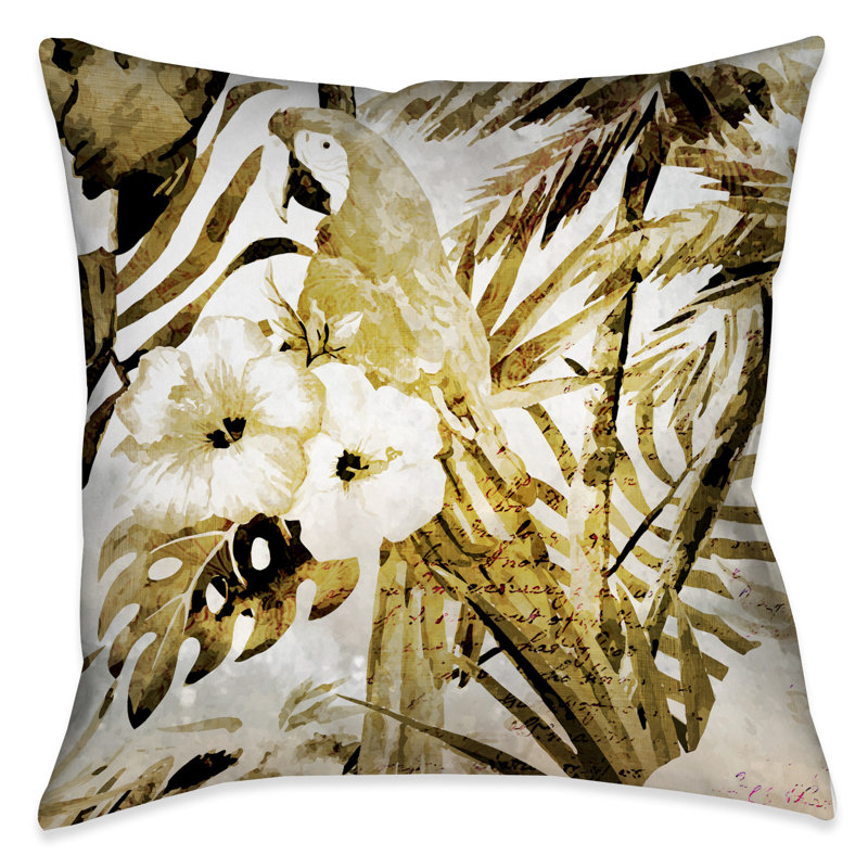 Coussin décoratif intérieur / extérieur Golden Macaw, H 20 po x l 20 po