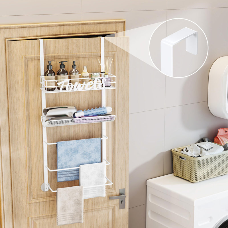 Over-the-Door Towel Rack, White