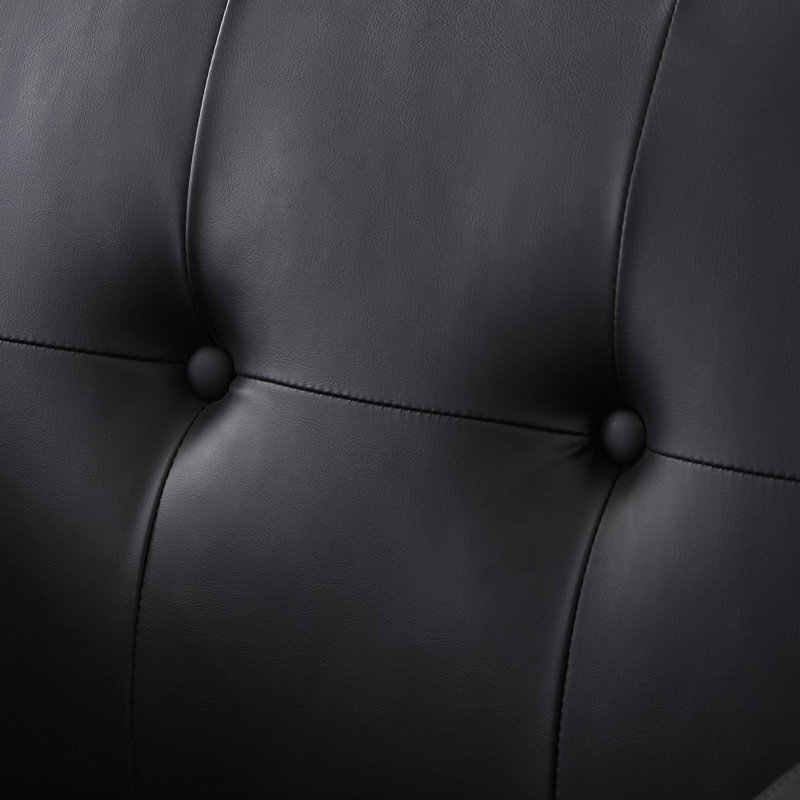 Fauteuil Analeah, Similicuir noir