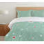 Ensemble de housse de couette image de fond turquoise à cercles abstraits esquissés avec coeurs-24850770