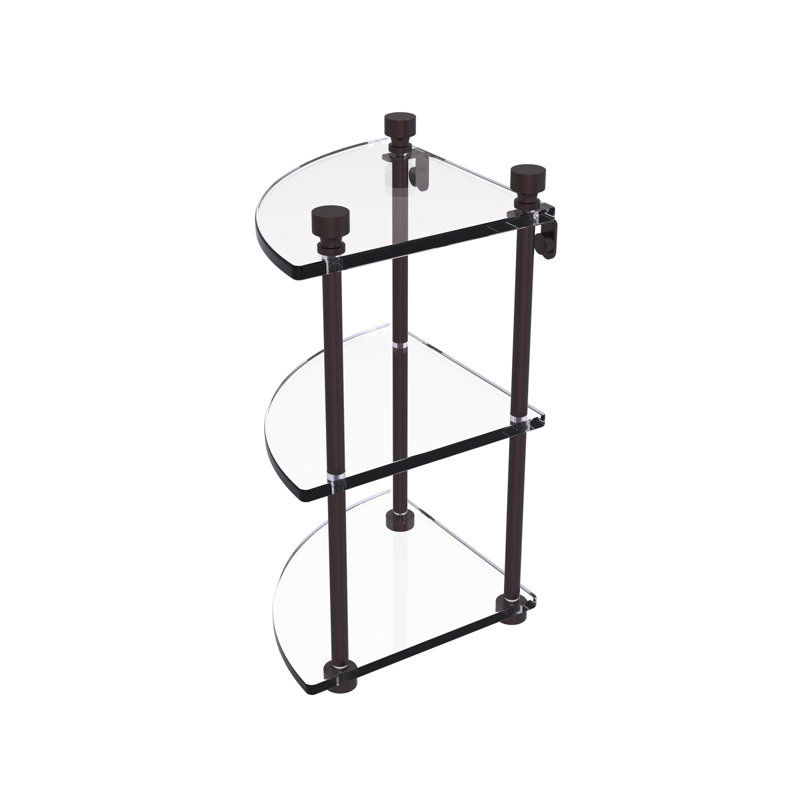 Ballenas 3 Piece Triangle Corner Shelf, Antique Bronze