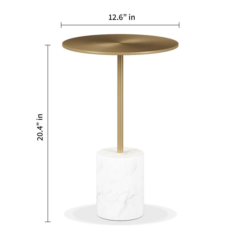 Modholic Poke Side Table, Gold, Gold, White