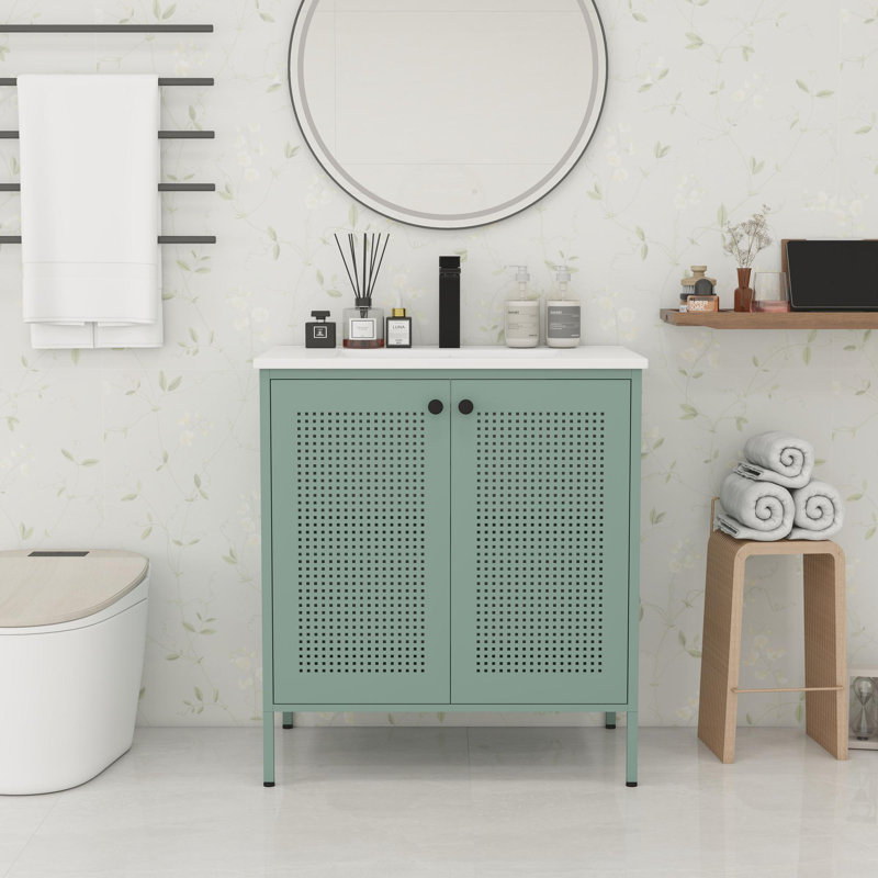 Ensemble de meuble-lavabo 30 po avec armoire, Vert menthe