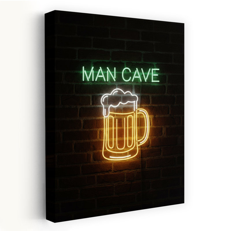 Art mural contemporain «Man Cave», H 18 po x l 12 po
