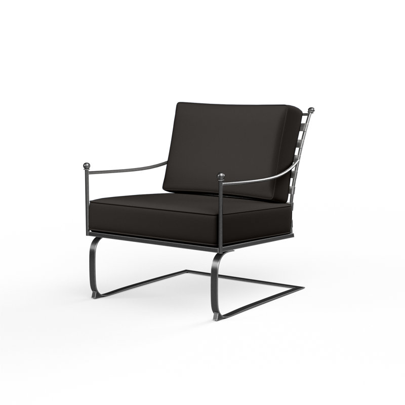 Lucier Patio Chair with Sunbrella Cushions, Spectrum Carbon Sunbrella® Plainweave