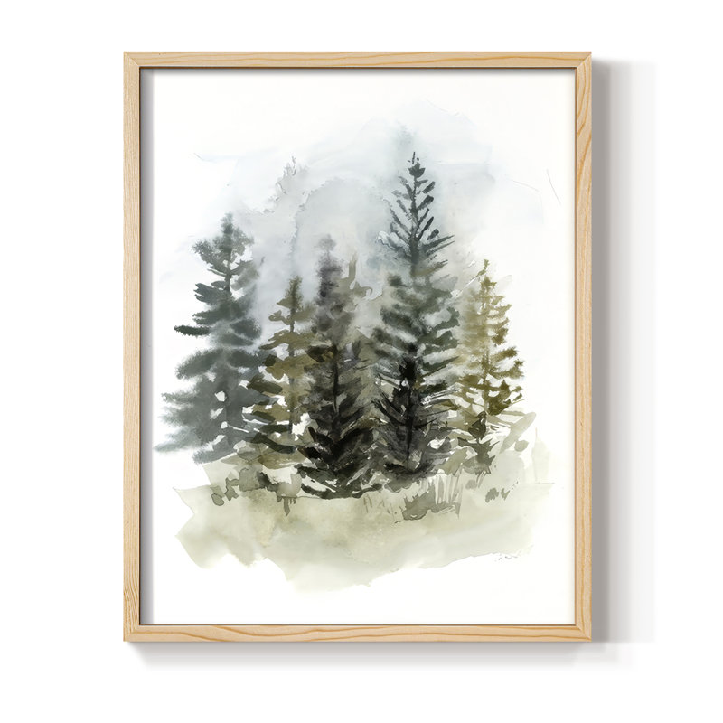 Impression encadrée Washy Treeline II - bois massif, Naturel, H 30 po x l 24 po