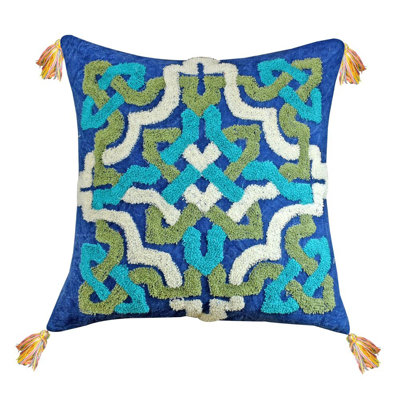Appliqued Cotton Throw Pillow