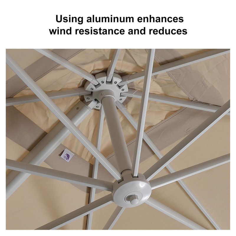 335.3cm X 274.3cm Rectangular Cantilever Parasol, Beige