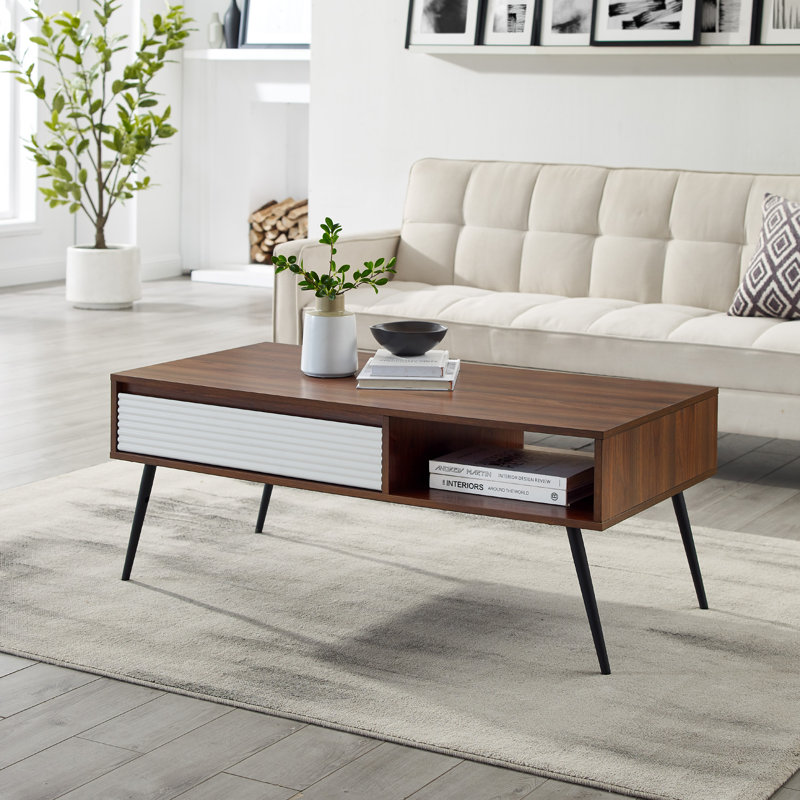 Lodd 1-Drawer Coffee Table, Dark Walnut
