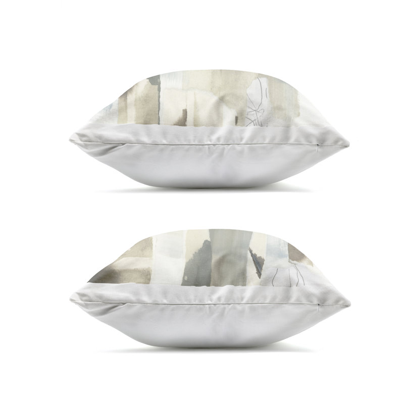 Expressive Paper Waterfall 2 Piece Outdoor Printed Pillow Set design by June Erica Vess, Gray Abstract