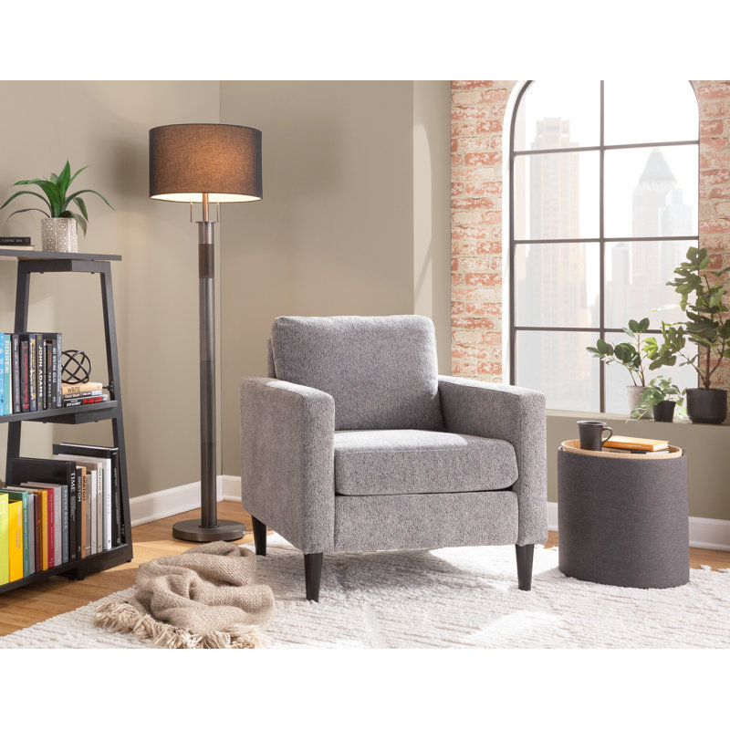 Fauteuil de 31 po de largeur Abrigo, Mélange de polyester gris