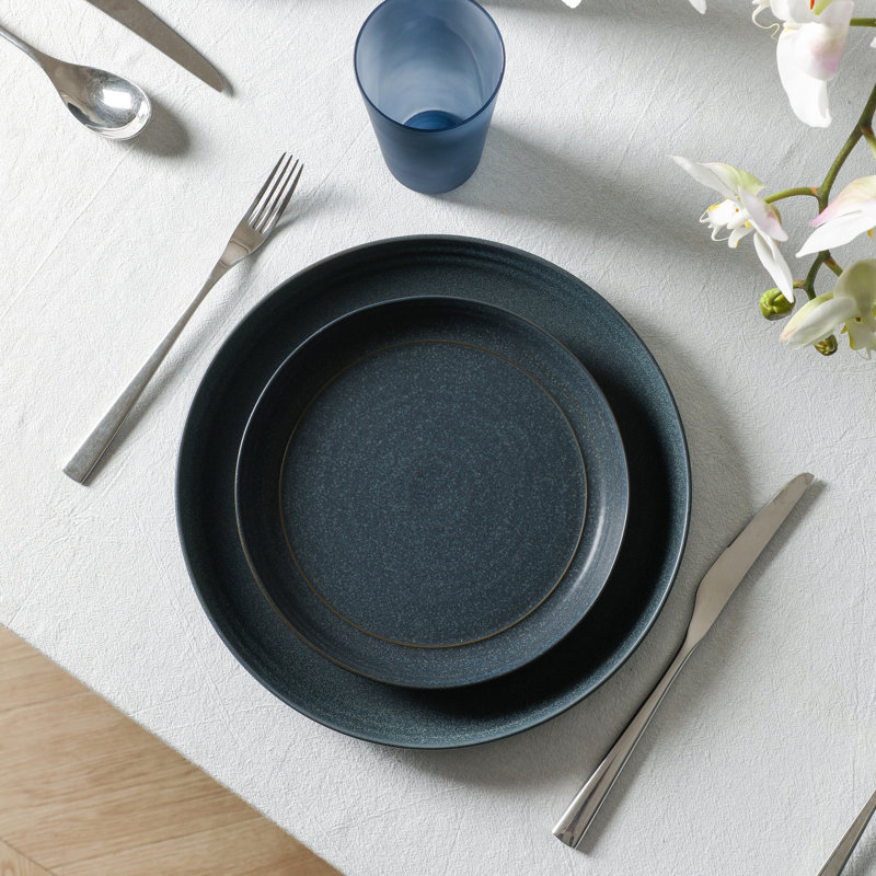 Ensemble de vaisselle et de verres en verre 32 pièces Stone Lain Elio, Bleu