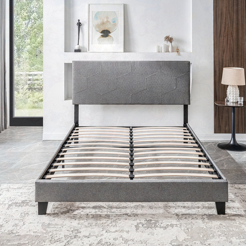 Lit tapissier Hudayfi, Gris, Grand