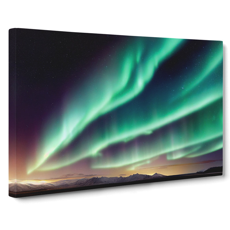 Charismatic Northern Lights - Wrapped Canvas, 50cm H x 76cm W x 3cm D