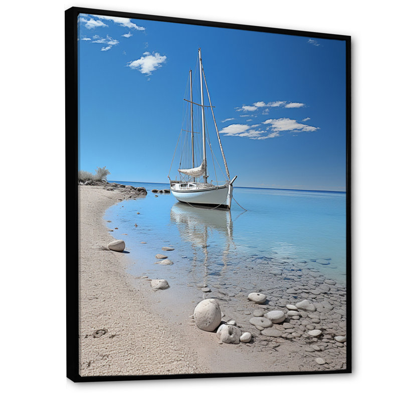 Hartmut, bateau, élégance, minimalisme IV, H 40 po x l 30 po x P 1,5 po, Cadre flottant noir