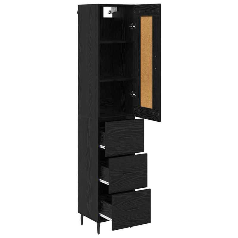 34.5cm Sideboard, Black Oak