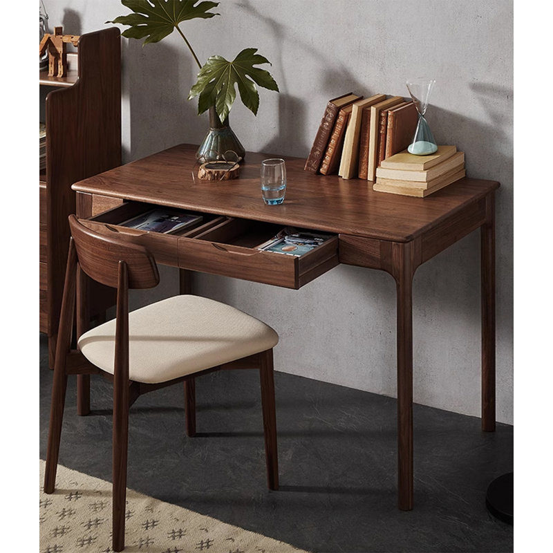 Bureau en noyer noir clair clair, 29.53" H x 47.24" W x 22.05" D
