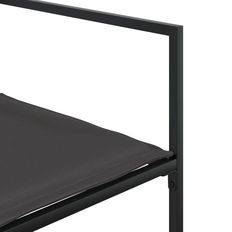  Garden Dining Set Table: Black; Chair: Black; Cushions: Dark Grey