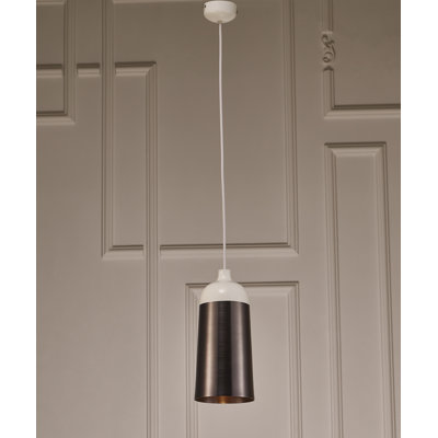 Brown And White Cylinder Metal Ceiling Light With Brown Shades
