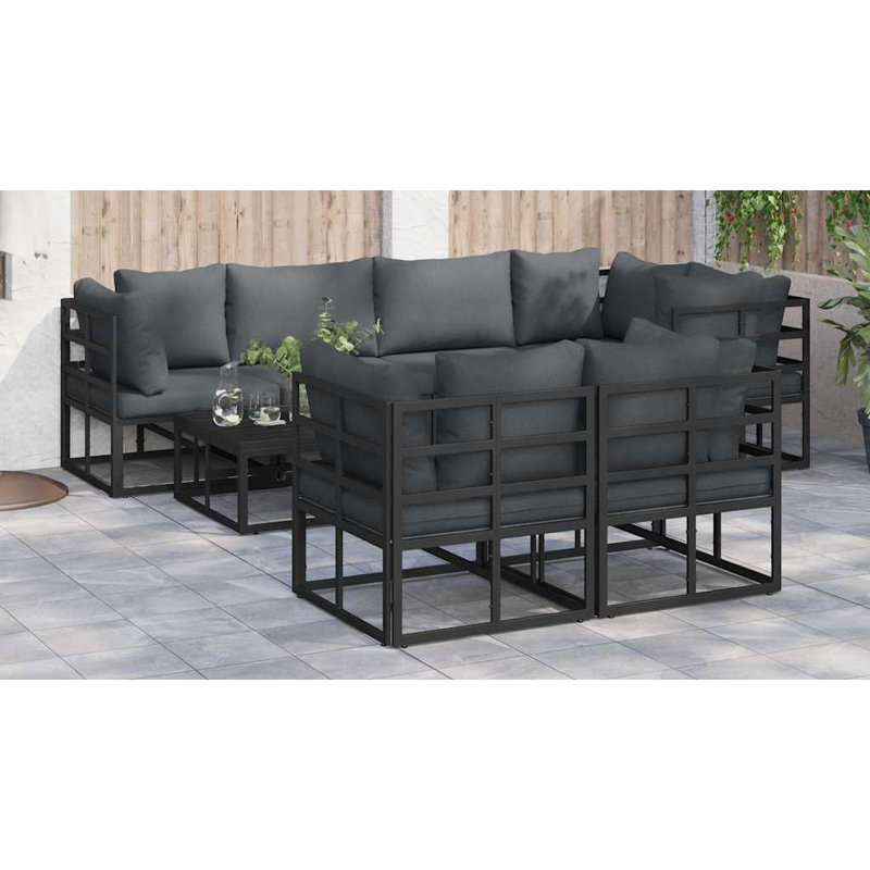 70cm Wide Steel Patio Sofa with Cushions