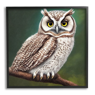 " Yellow Eyed Owl Gaze " by Alpenglow Workshop Painting Print