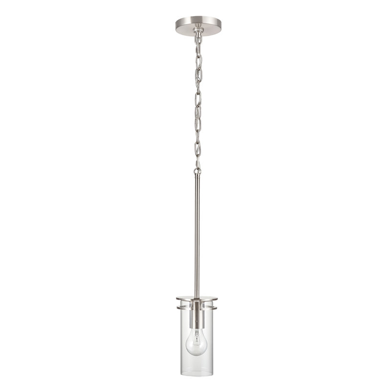 Luminaire suspendu transitionnel 1 lumière Devonshire, Nickel brossé