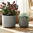 Pinar Stoneware Ceramic Planters with Engraved Geometric Pattern, Modern Footed Design for Indoor & Outdoor Use, Durable & Decorative Plant Pots, Set of 2-632642059-632642058