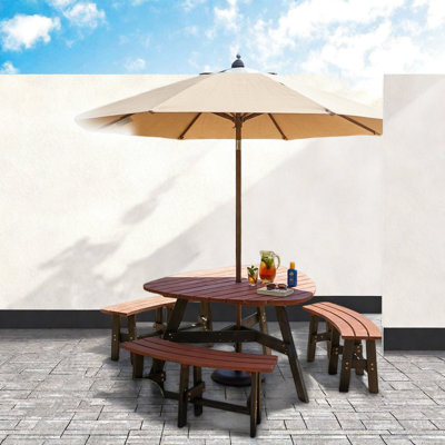 Ensemble de salle à manger de patio compact pour 6 personnes