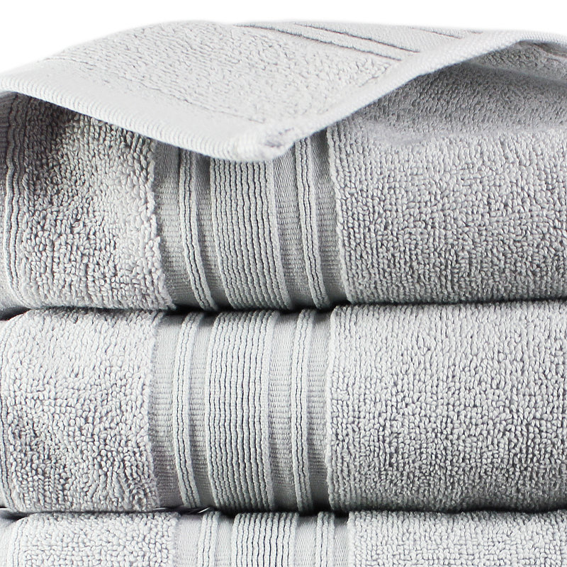 100% Cotton Plush Hand Towel, Pebble Gray