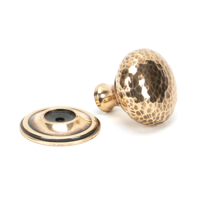 Hammered Mushroom 38mm Diameter Knob, Polished Bronze