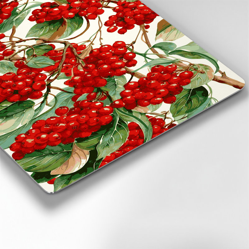 Art mural rouge en forme de fruit, H 11 po x l 14 po