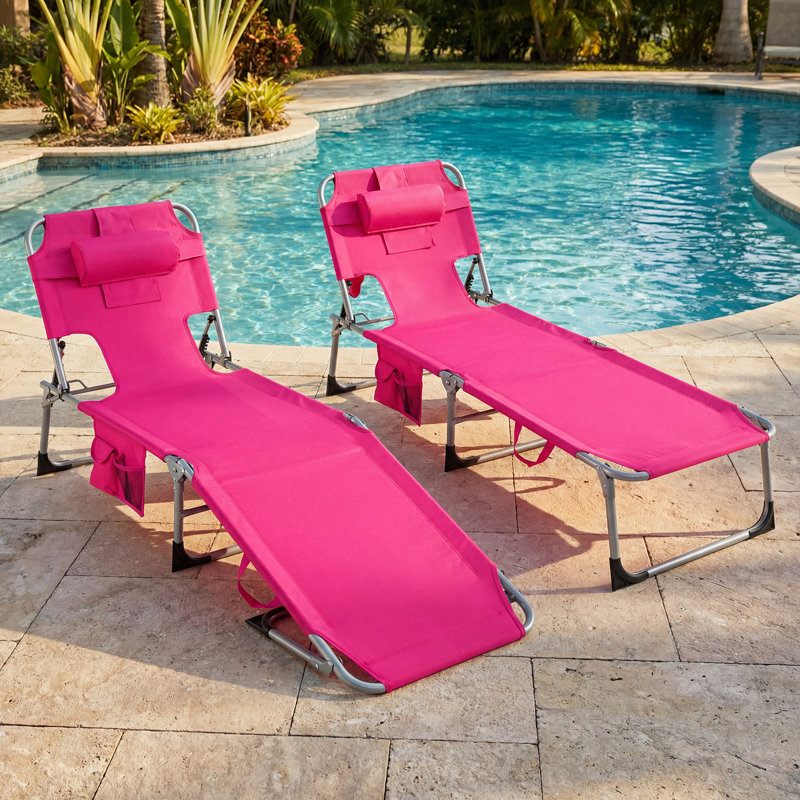 Nobuyuki Outdoor Metal Chaise Lounge