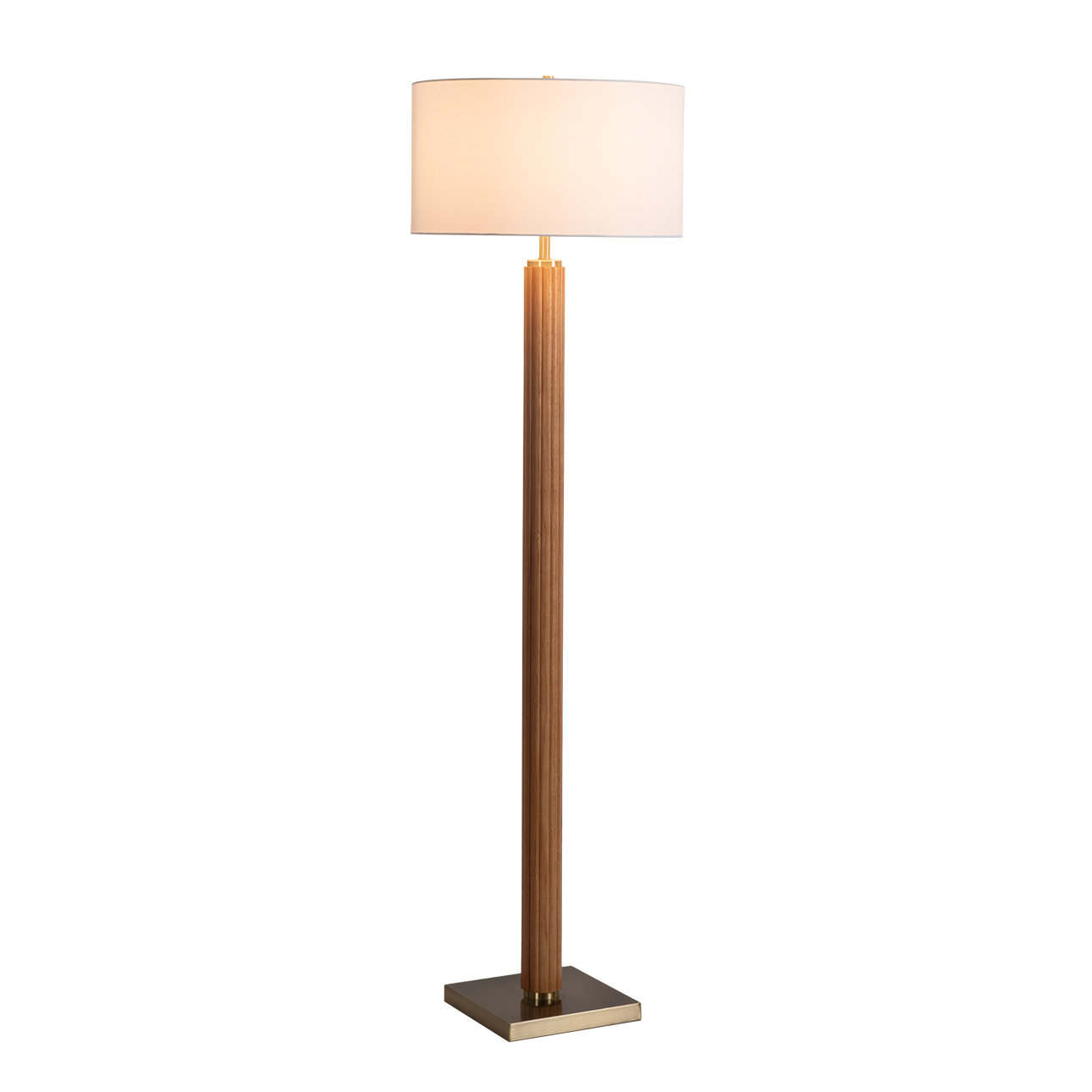 Tambo 62" Linen Floor Lamp, Natural Ash