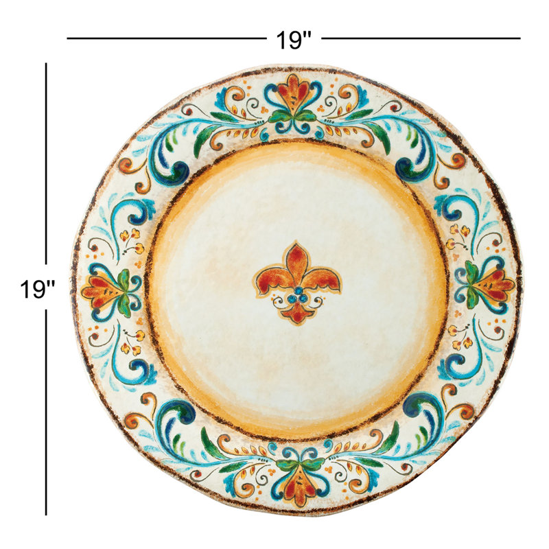 Fleur De Lis Living Scarborough Porcelain Melamine Stainless Steel Platter Serving Dish