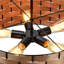 22 po Lustre tambour 5 lumières en bois Farmhouse