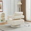 Fauteuil d'appoint pivotant revêtu de tissu bouclé-112730291