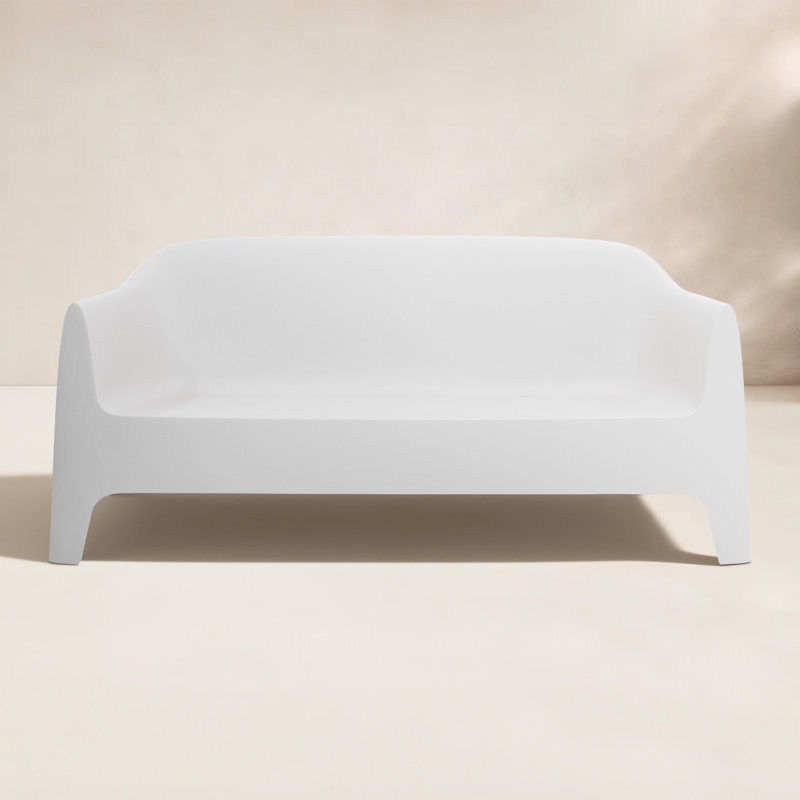 Solid 71'' Outdoor Sofa, White