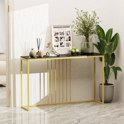 Mersija 39.4'' Stone Top Console Table
