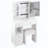 29.2" Small Space Vanity Table with LED Mirror, Stool and High Capacity Storage