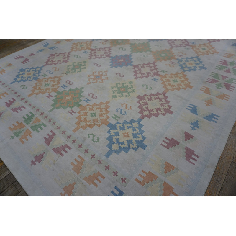 Antique Dhurrie Hallway Runner Cotton Ivory Rug