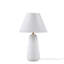 Lampe de table Veluna en céramique texturée blanche avec abat-jour cannelé