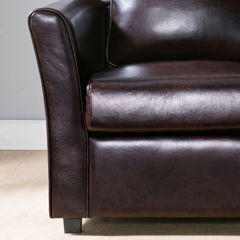 Flossmoor 52.25'' Faux Leather Loveseat, Brown Faux Leather