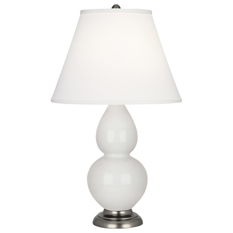 Gourd Table Lamp, Lily and Antique Silver Base