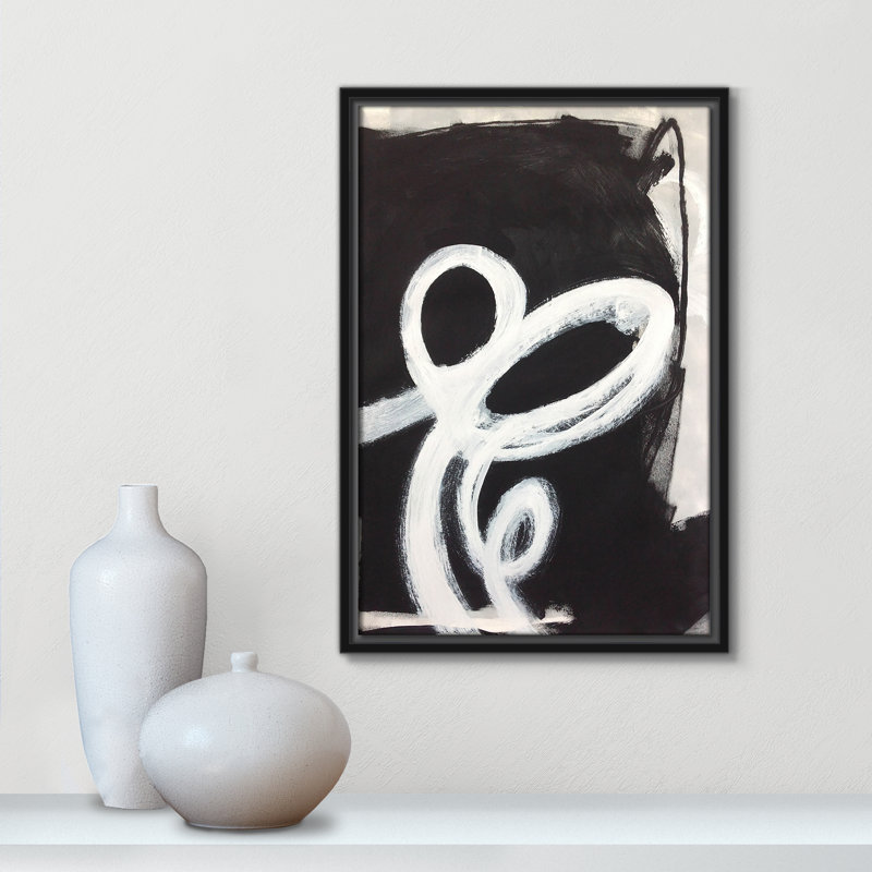 Toile encadrée Bronte Ansonia Swirls II, Pas de tapis, Cadre flottant noir, H 19,5 po x l 13,5 po x P 2 po