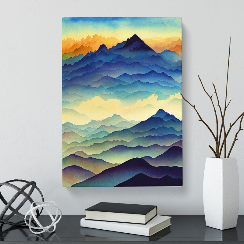 Watercolour Mountains Vol.2 - Wrapped Canvas, 76cm H x 50cm W x 3cm D