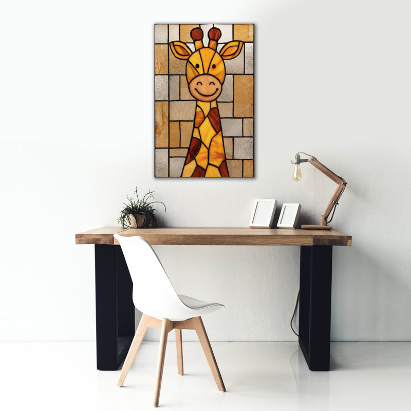  «Stain Glass Baby Giraffe» par Rich Monet, art mural sur toile, 26 po x 40 po