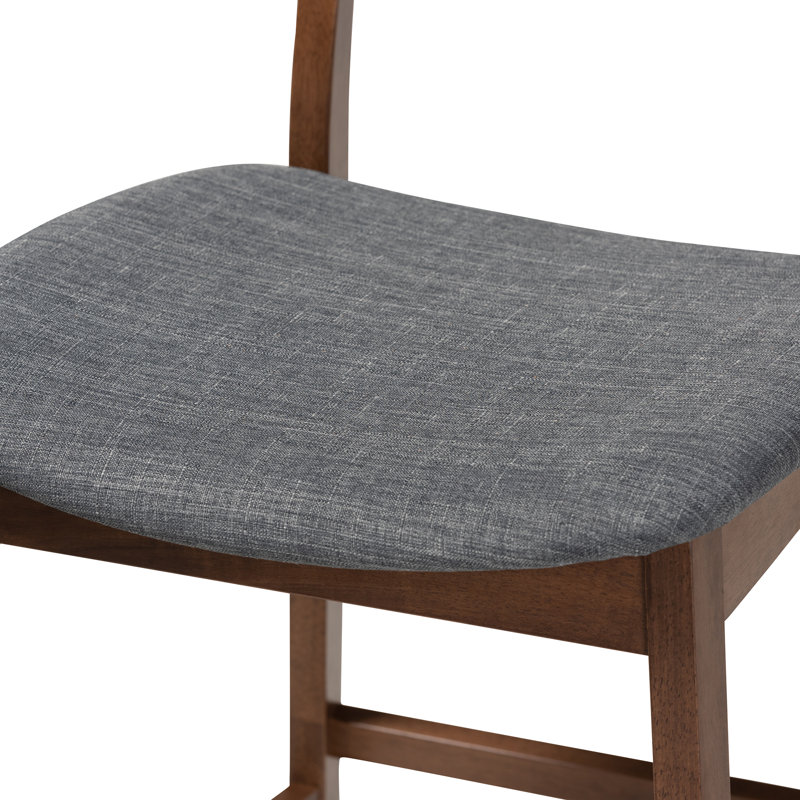Upholstered Counter Stool with Solid Wood Frame, Dark Grey