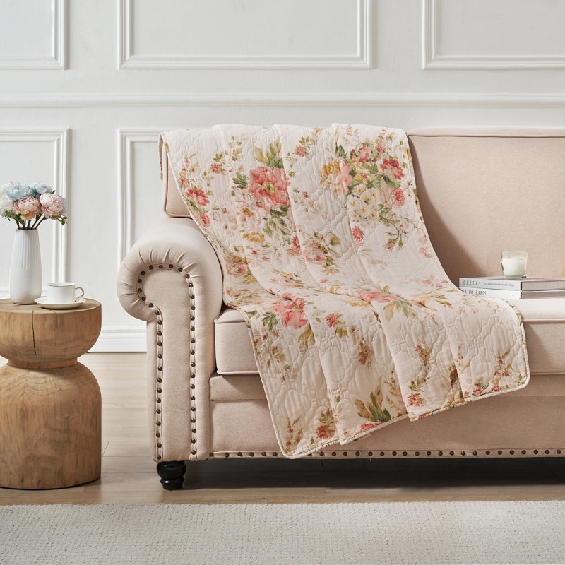 Jeté Buttercup 50 po x 60 po Greenland Home Fashions Grace - Mélange de coton matelassé